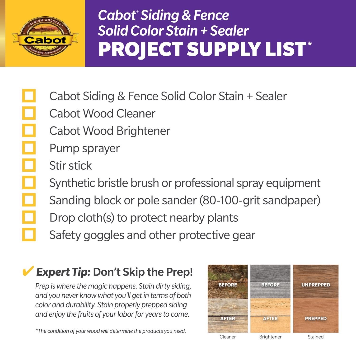 Cabot Solid Tint 0801 White Base Water-Based Acrylic Color Deck Stain (4-pack)