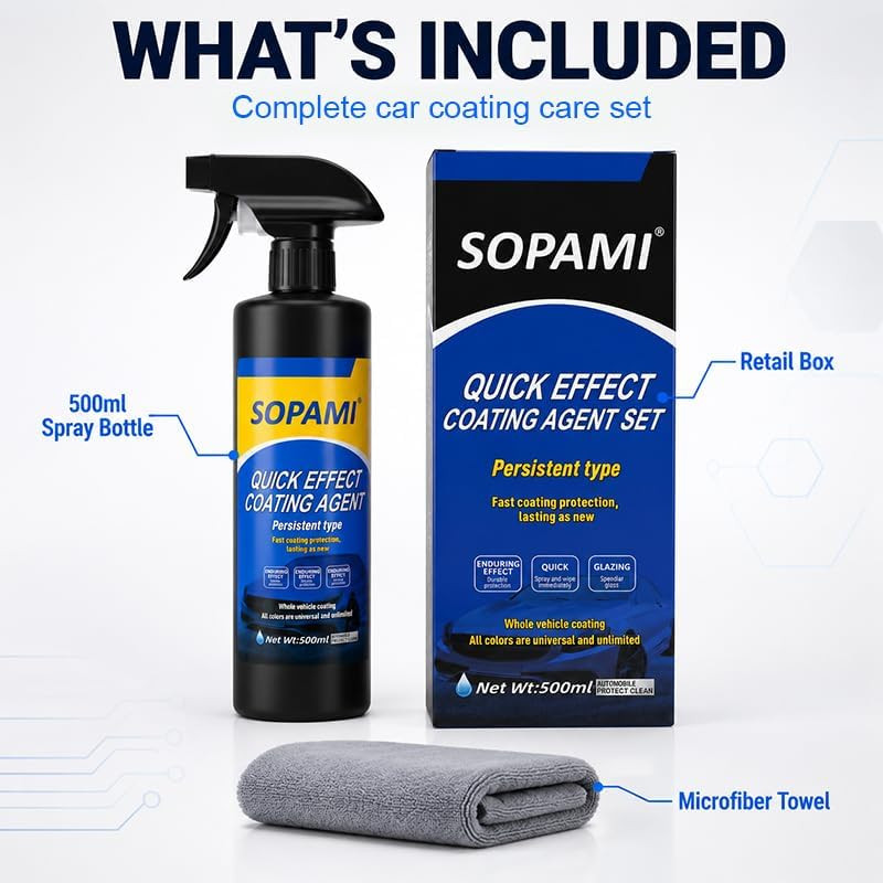Sopami Ceramic Paint Sealant, Ceramic Coating Maximum Gloss & Shine Ceramic Wax,
