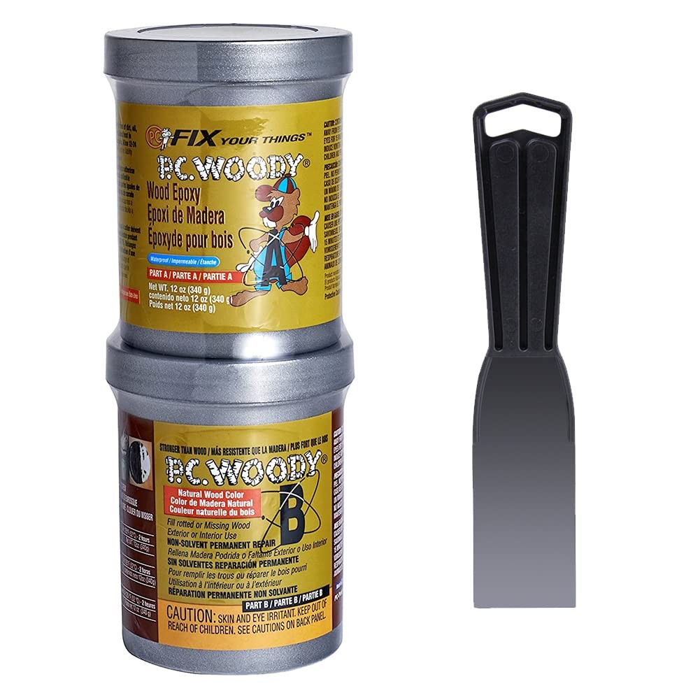 PC Products PC-Woody Wood Repair Epoxy Paste Kit with 12 oz Tool, Tan