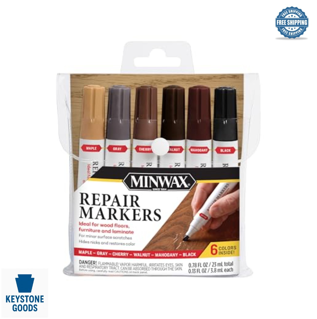 Furniture Scratch Repair Markers 6 Count Oil Based Wood for Cabinets Floors