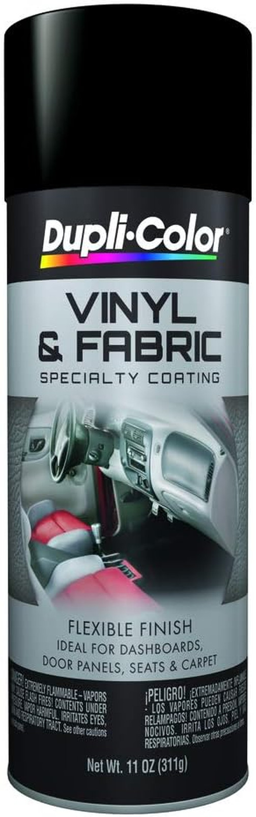 Flat Black Vinyl and Fabric Coating Aerosol Spray Paint 11 oz Case of 6 Pack