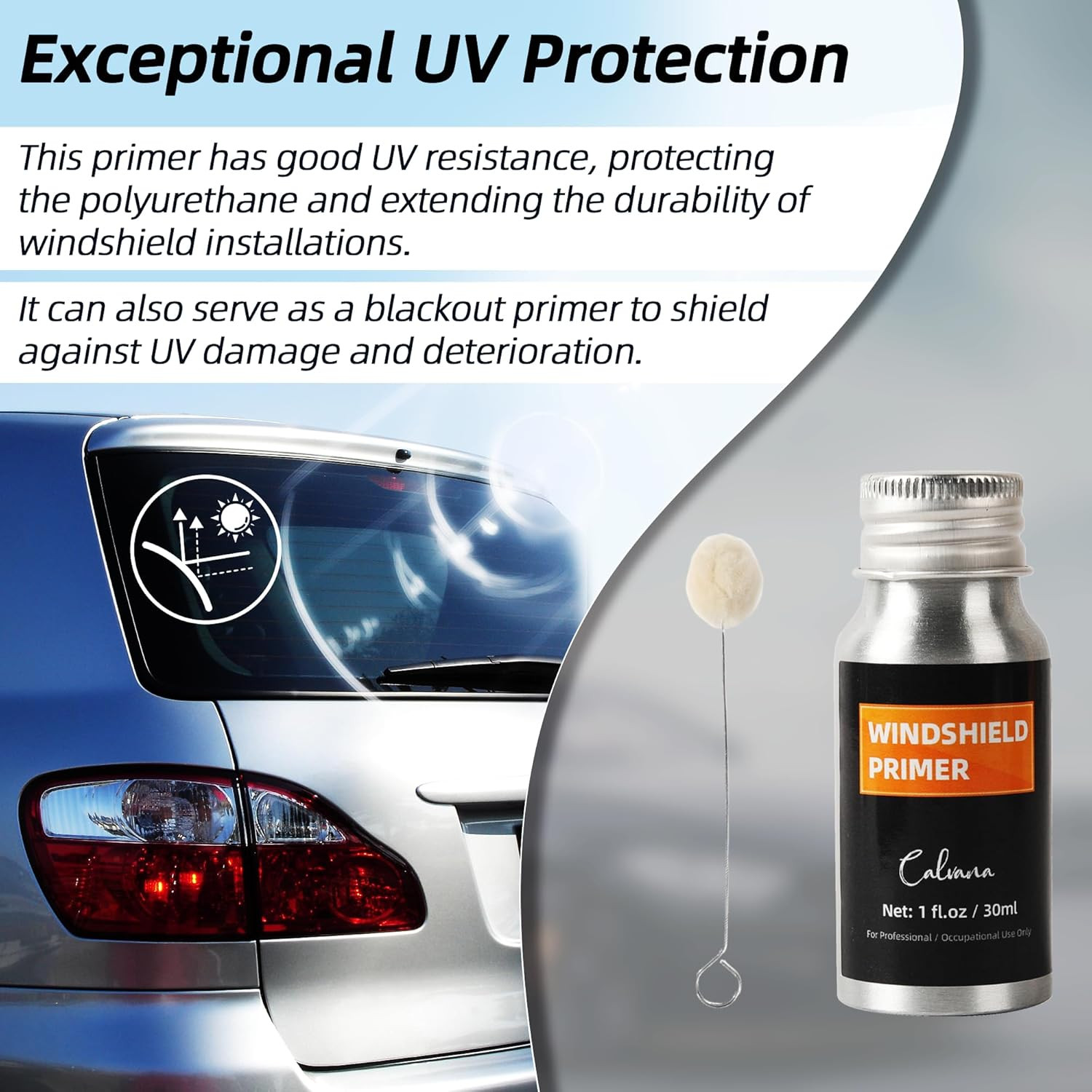 1 Fl.Oz Windshield Primer Urethane Automotive Promotes Adhesion of Polyurethane