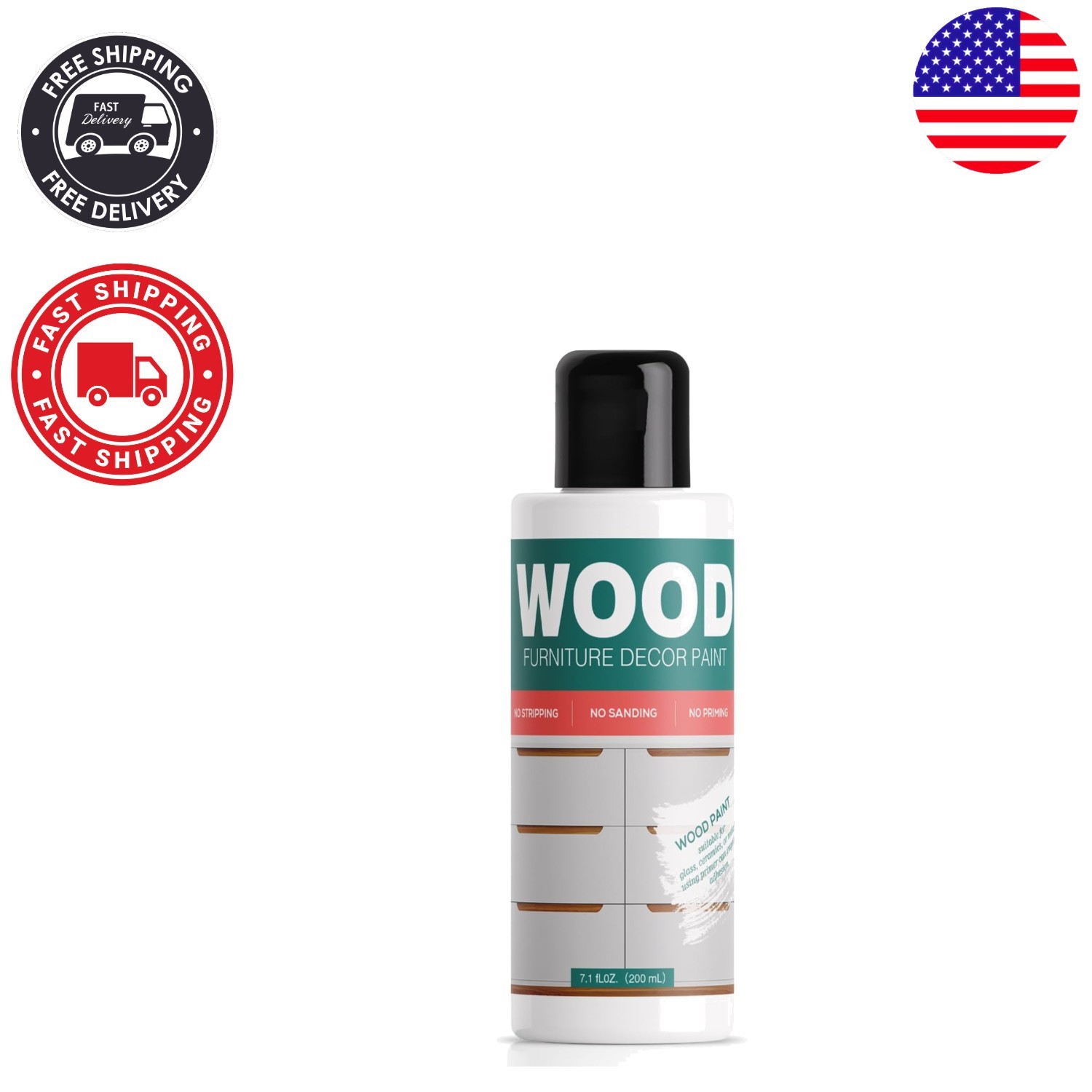 Revitalize Your Furniture: White 7.1oz Matte Finish Cabinet Paint – Low Odor