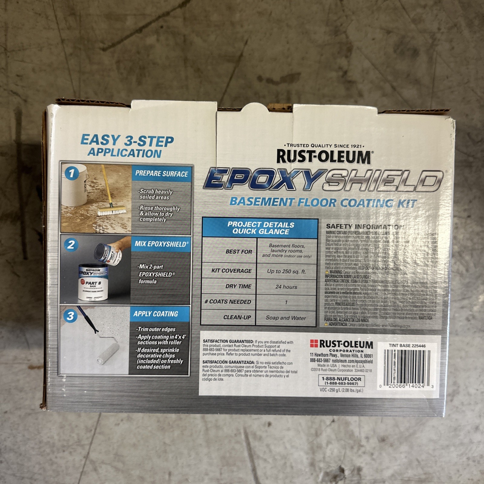Rust-Oleum 225446 EPOXYSHIELD Basement Floor Coating Tint Base Kit