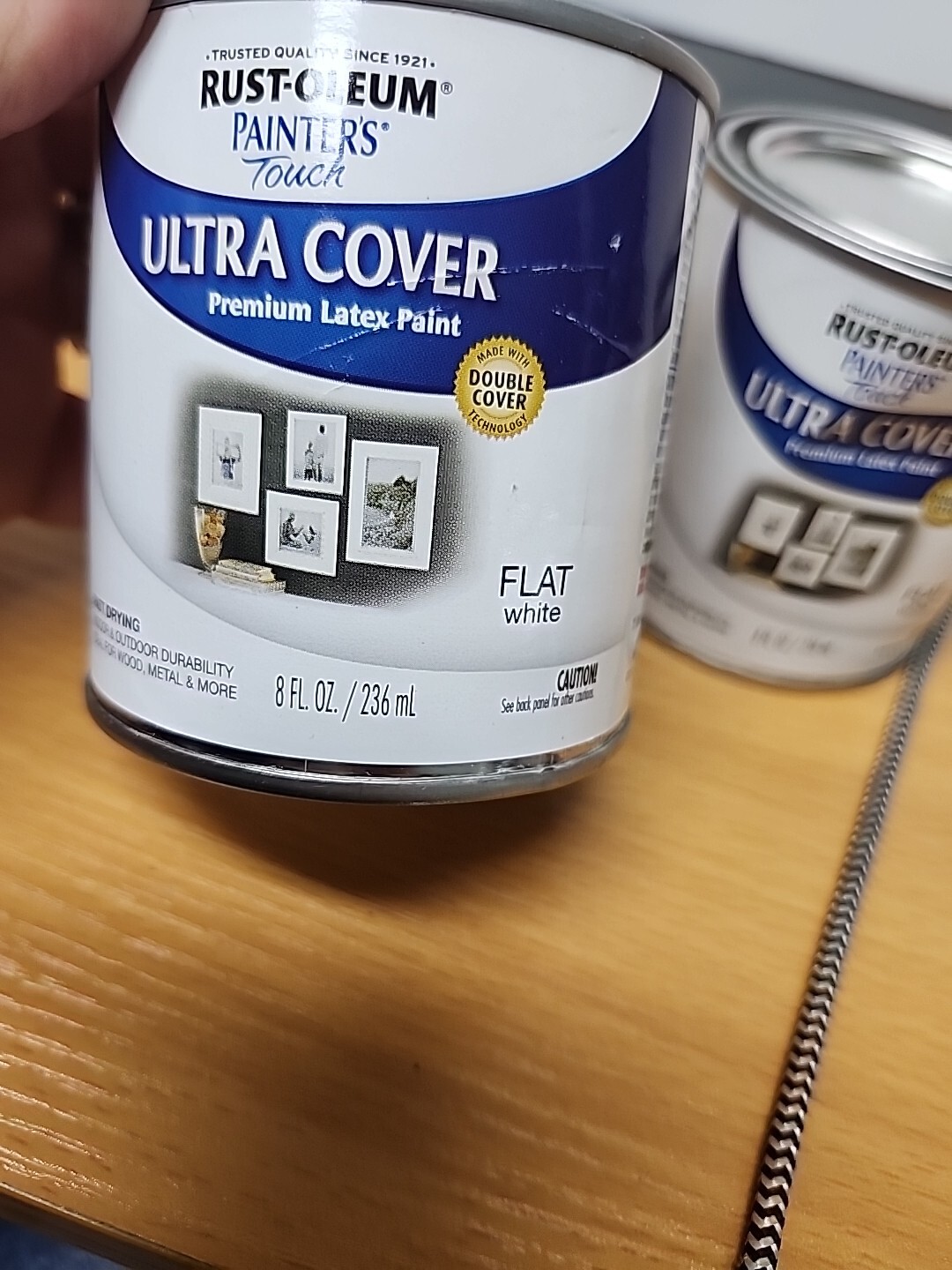 2 Rust-Oleum Painters Touch Flat White Water-Based Ultra Cover Paint Int/Ext 8oz