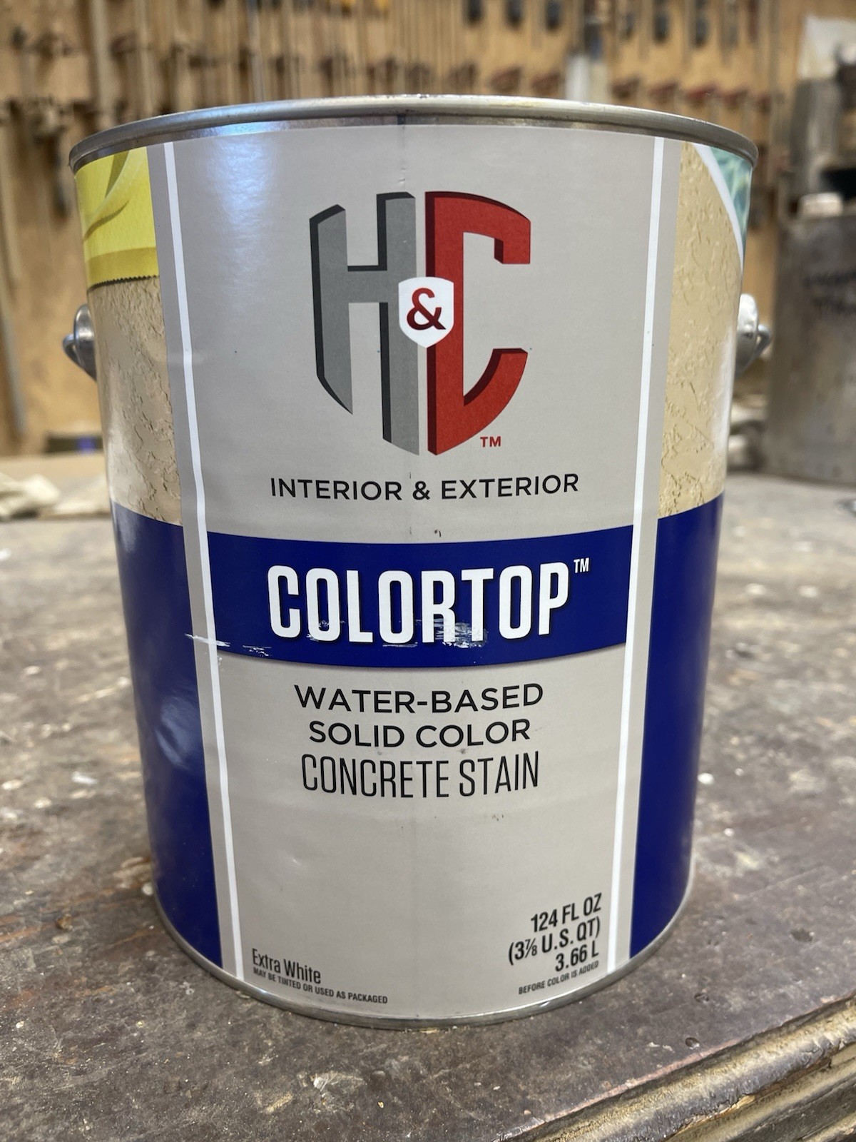 H&C Exterior ColorTop Solid Color Concrete Stain /Bone White/Water-Based/ Gallon