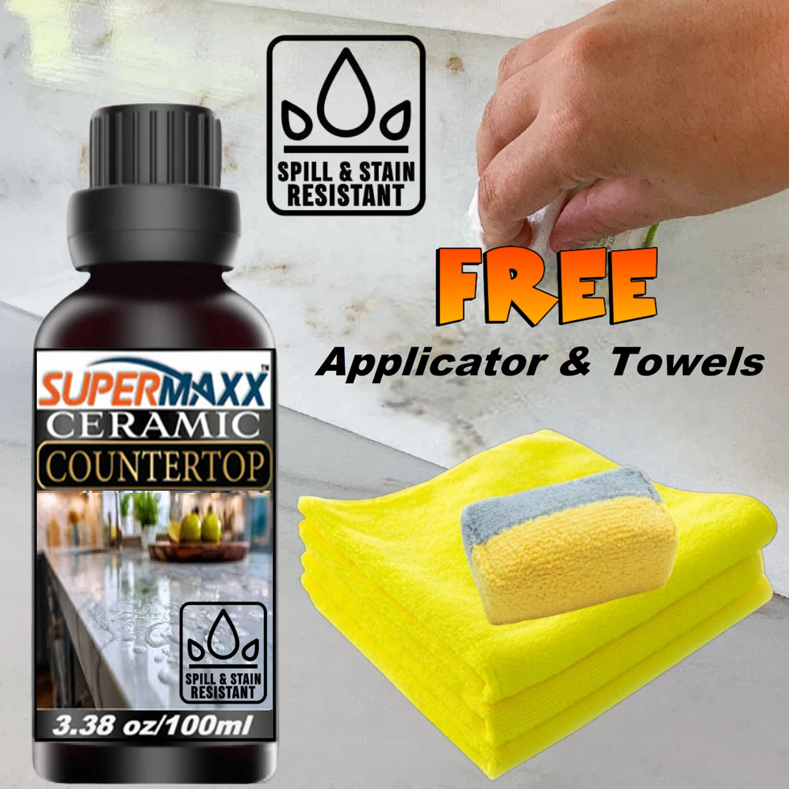 STONE SEALER POLYCERAMIC CLEAR COATING ETCH & STAIN RESISTANT