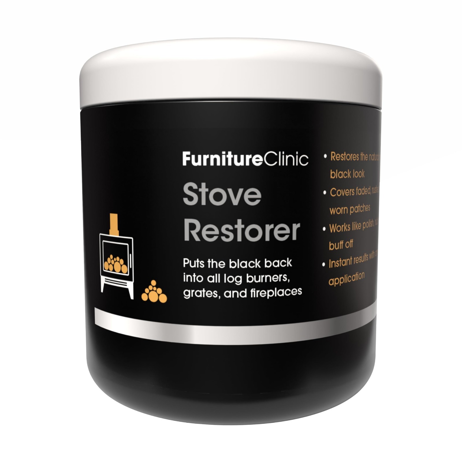 High Heat Matte Black Stove Restorer Paint | Protects Cast Iron | 8.5oz for Fire