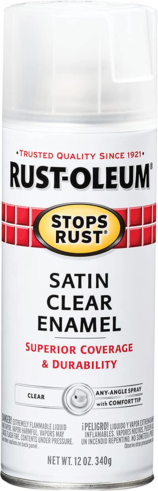 285092 Stops Rust Spray Paint, 12 Oz, Satin Clear