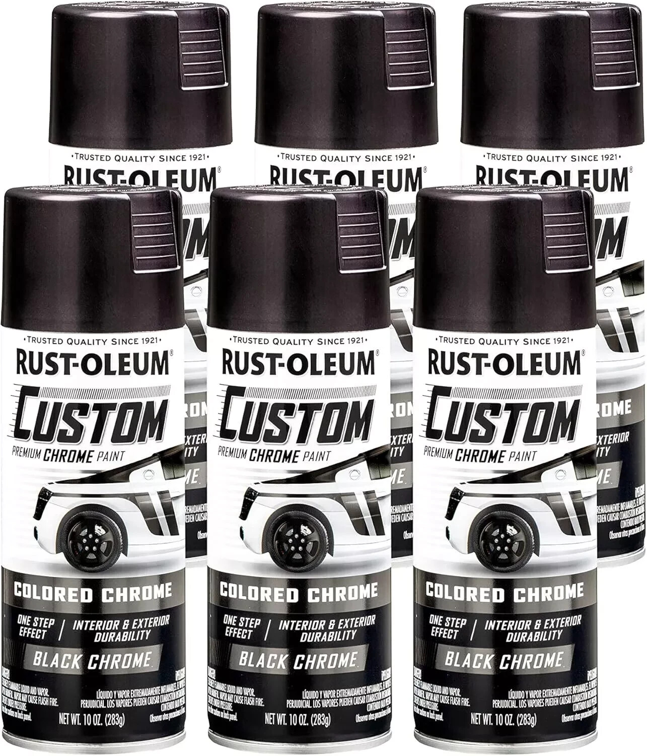 Rust-Oleum Automotive Custom Chrome Spray Paint Choose color 10 oz, Pack of 6⭐️⭐