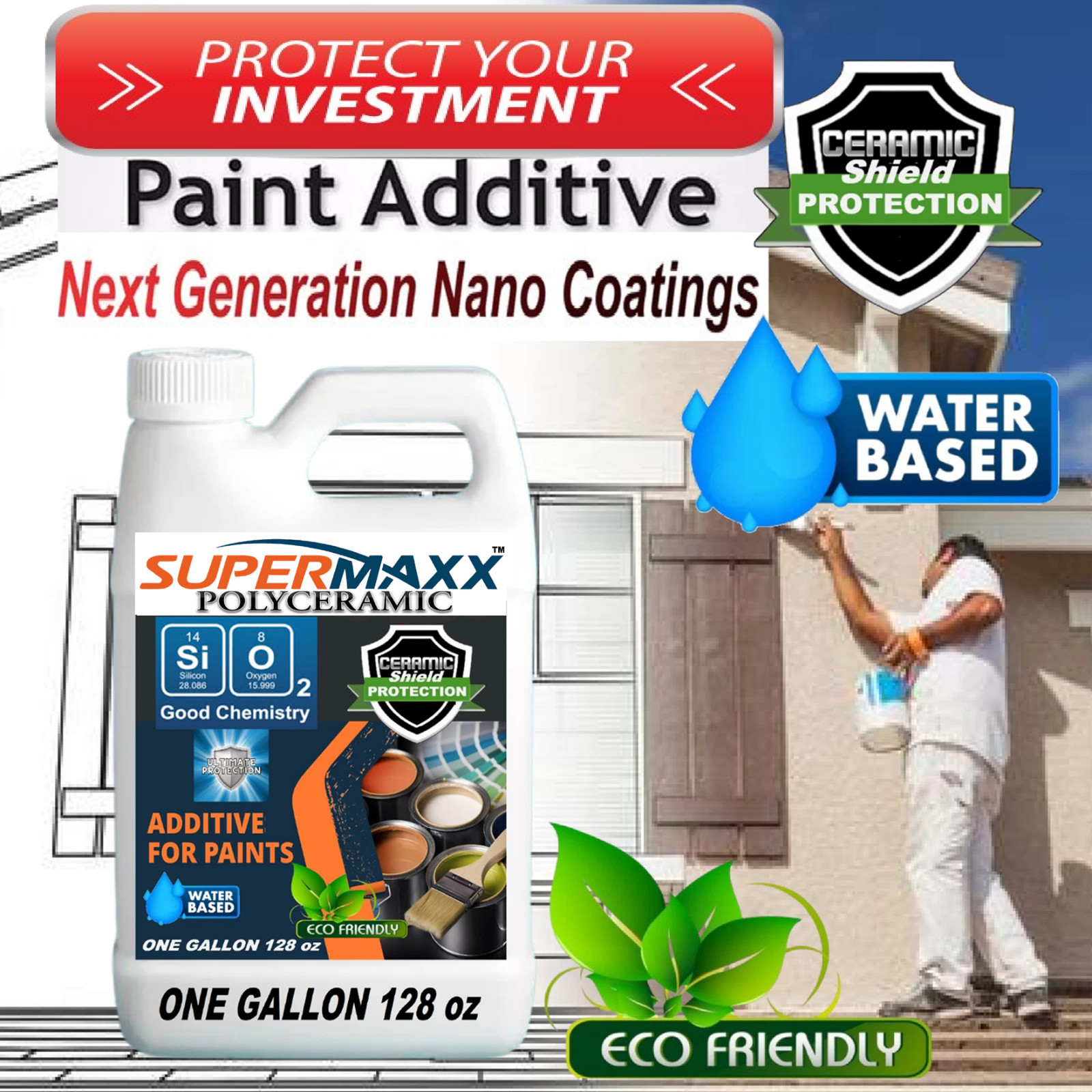 PAINT ADDITIVE FOR LATEX HOUSE PAINT LONG TERM CERAMIC PROTECTION – ONE GALLON