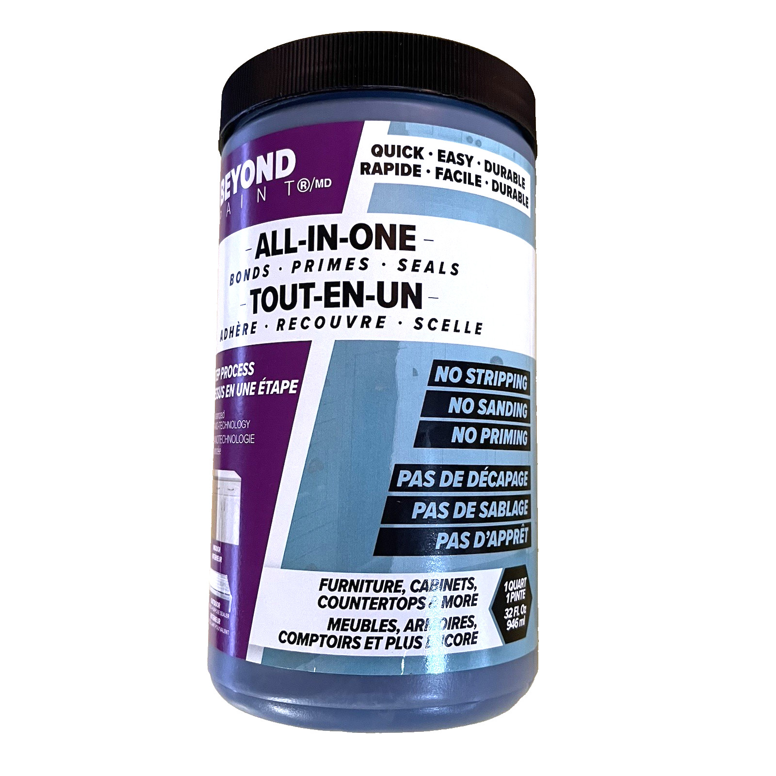 Beyond Paint All-In-One Deep Blue 1 Quart Bonds Primes Seals Furniture Cabinets