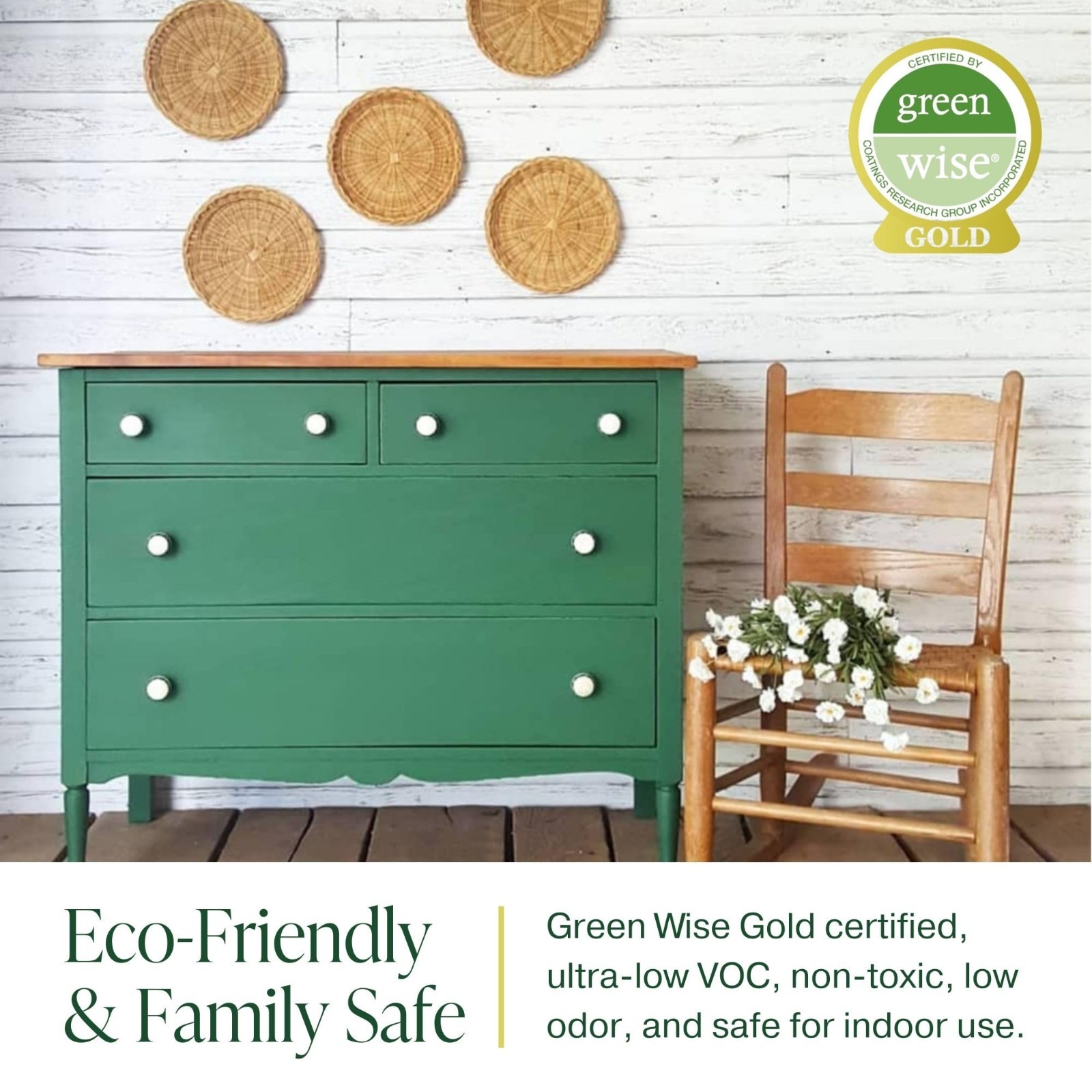 Eco-Friendly All-in-One Chalk Paint for Furniture & Decor, Matte Finish, 4 oz