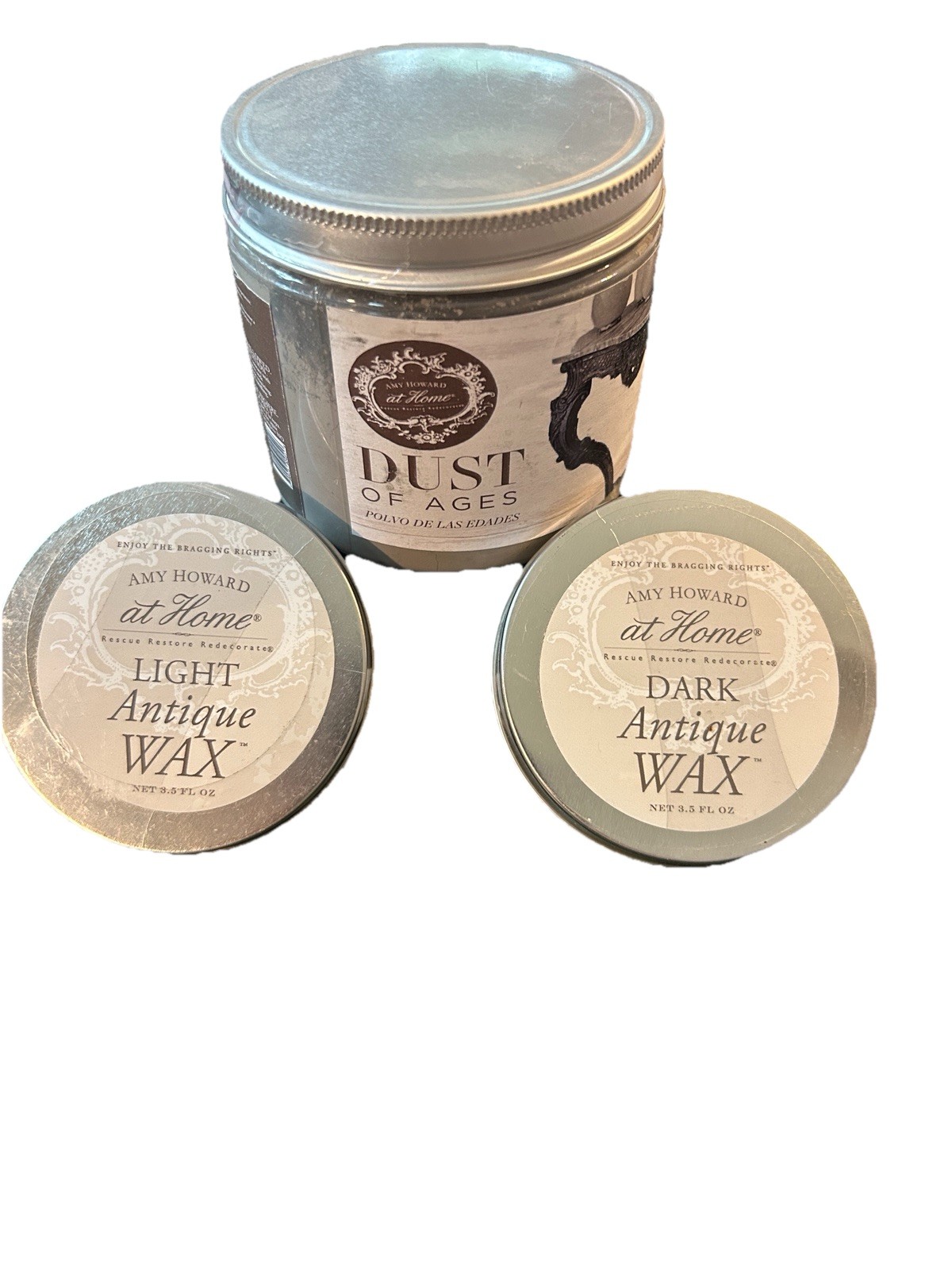Amy Howard at Home LIGHT Antique Wax, DARK Antique Wax, and DUST of Ages POWDER