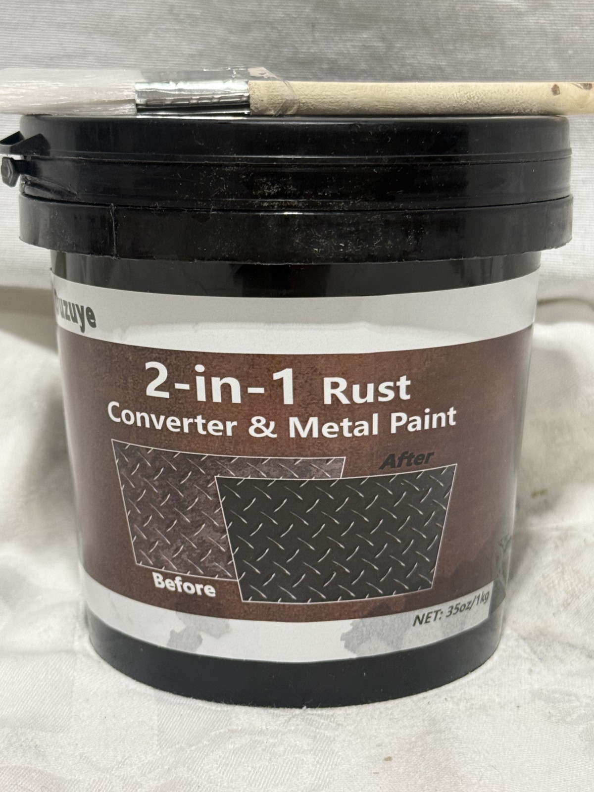Ouzuye 2-in-1 Rust Converter & Metal Paint 35oz Matte Black Chassis Primer 1kg