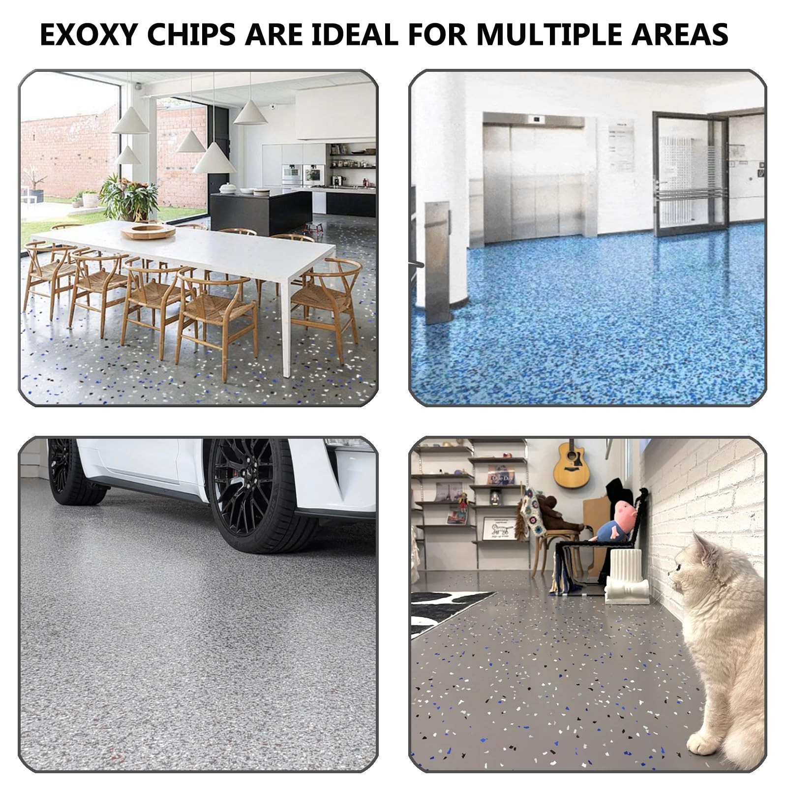 1LB Epoxy Floor Flakes Blend Decorative Color Chips Garage Paint Flakes Concr…