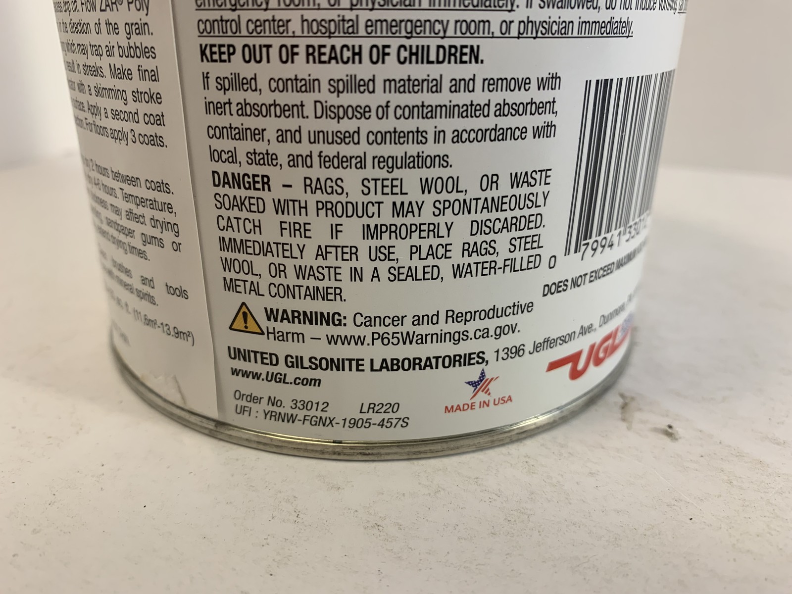 ZAR Poly Interior Oil Base Polyurethane Semi-Gloss Self-Leveling 1 Quart (32 oz)