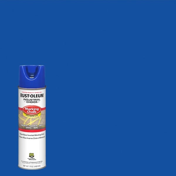 Rust-Oleum 205236 Inverted Marking Chalk , 17 Oz, Aerosol, Blue, Water-Based