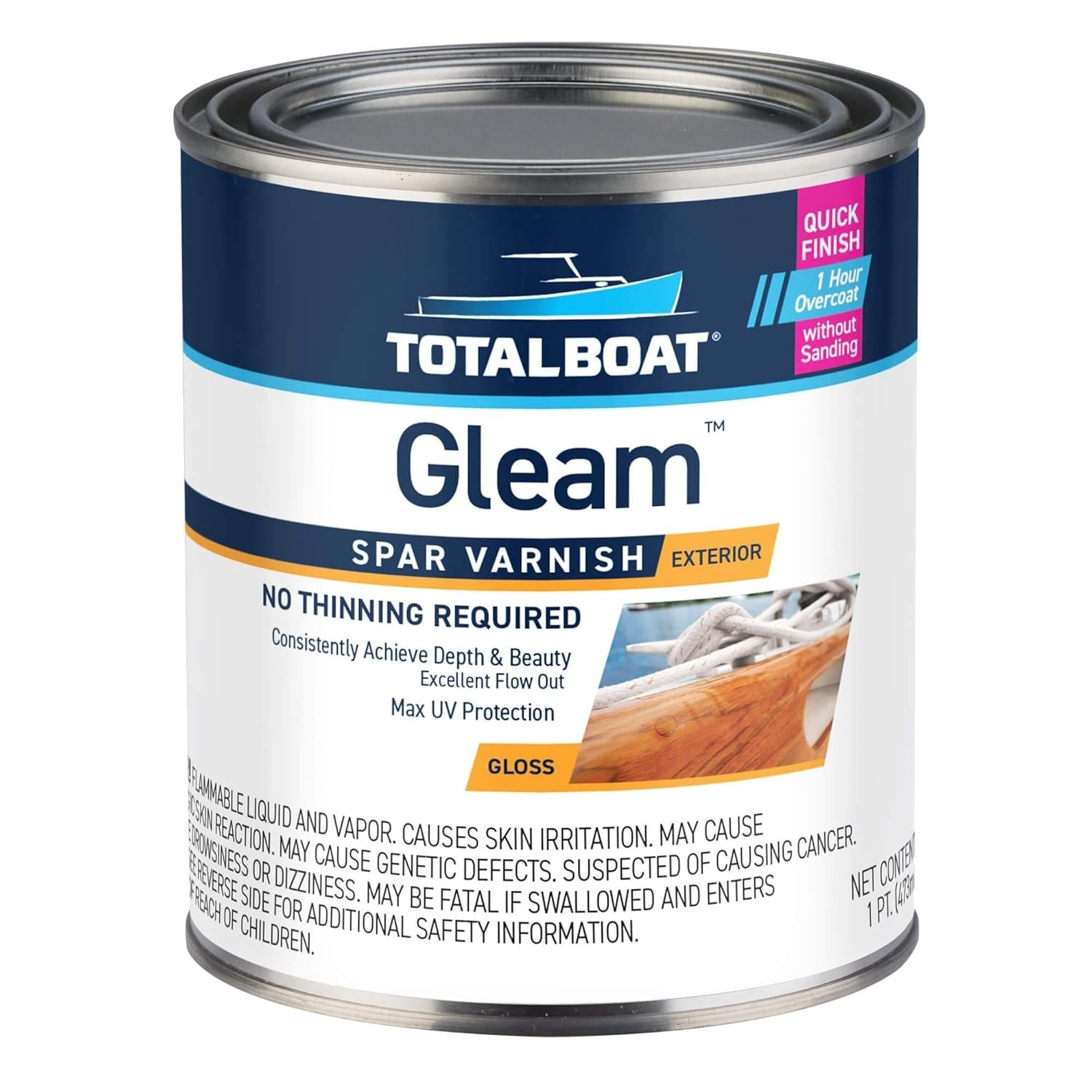 Gleam Marine Spar Varnish, Gloss and Satin Polyurethane Finish for Wood, Boat…