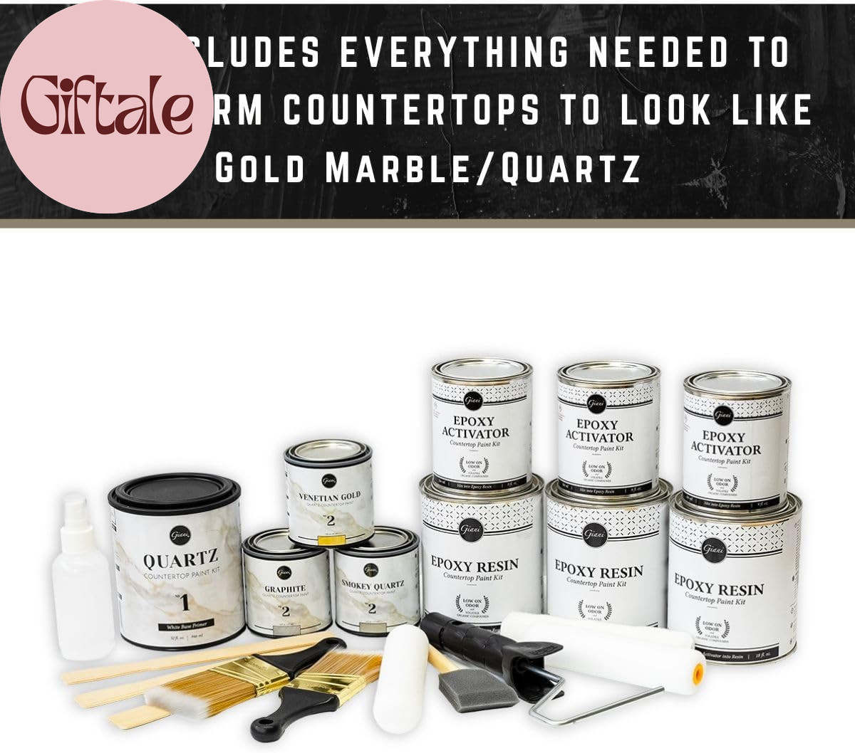 Quartz Easy Epoxy Countertop Paint Kit (Venetian Gold)