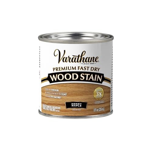 Premium Fast Dry Wood Stain | 1 Hour Dry 0.25 Quart (Pack of 1) Honey Maple