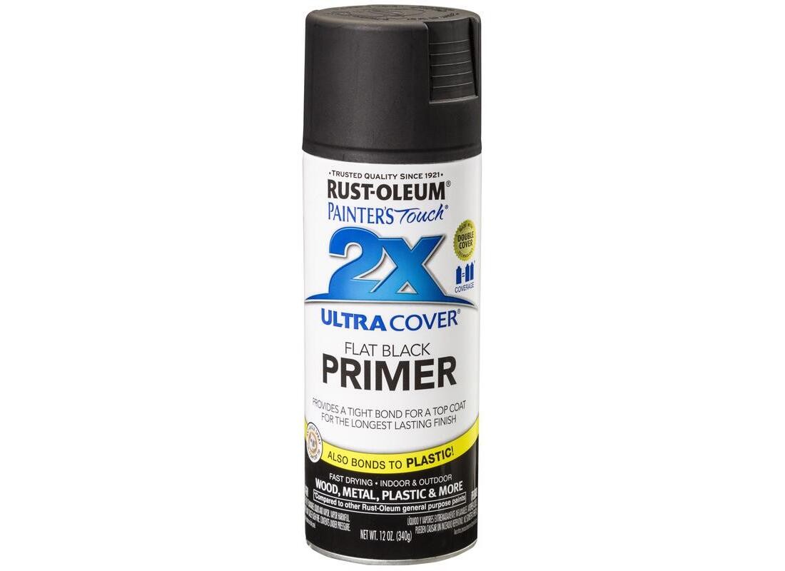 Rust-Oleum 249846 PAINTER’S Touch Spray Primer, Flat, Black, 12 oz, Aerosol Can