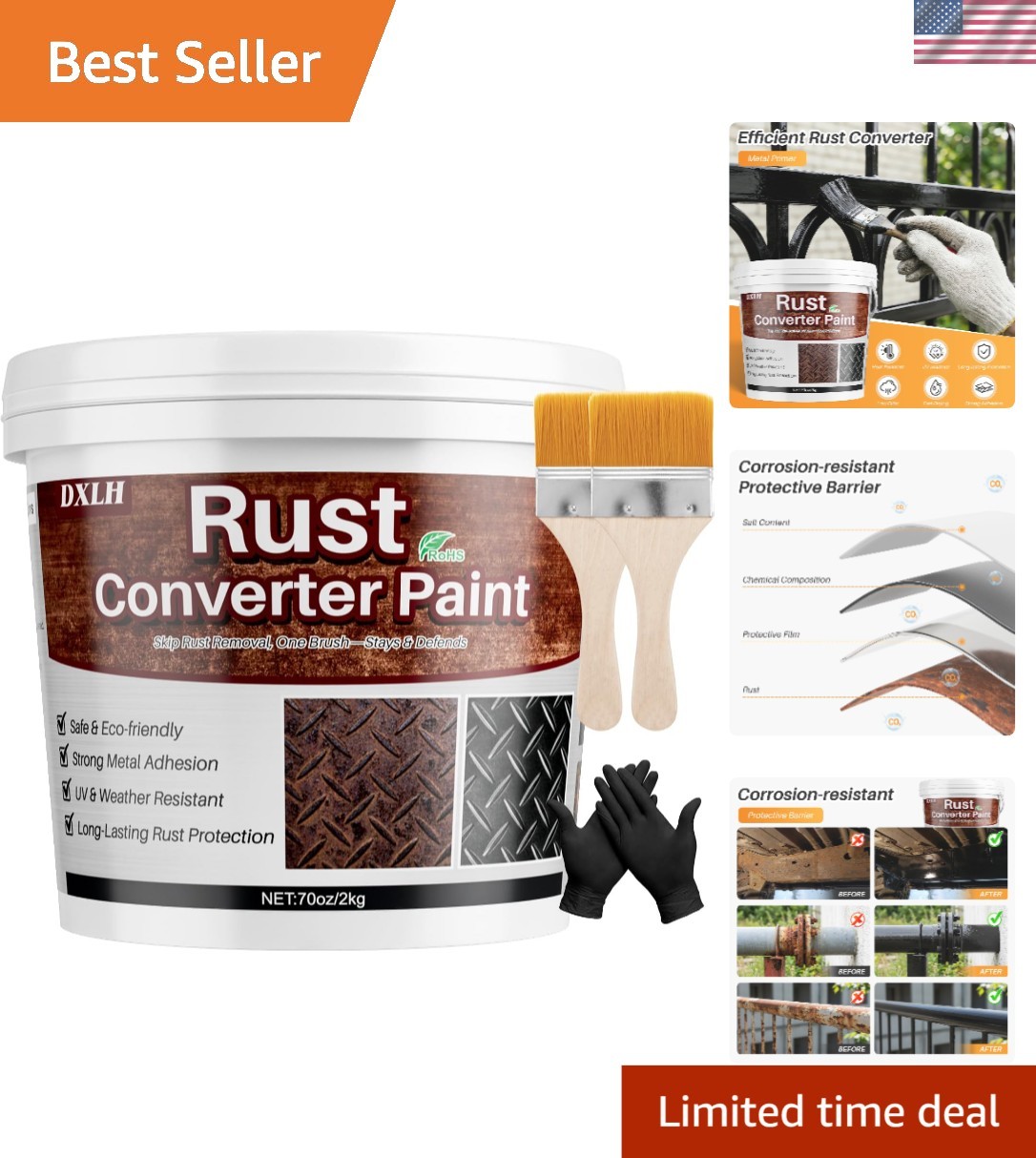 70oz 2-in-1 Rust Converter & Metal Primer – Easy Direct-to-Rust Application