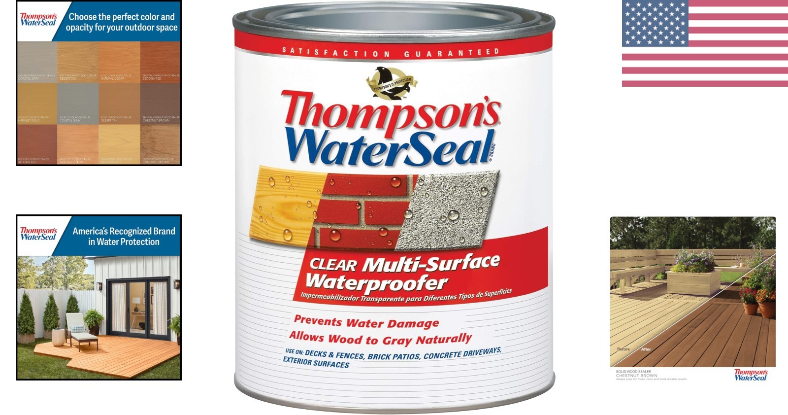 Thompson’s WaterSeal Multi-Surface Waterproofer Stain, Clear, 1 Quart