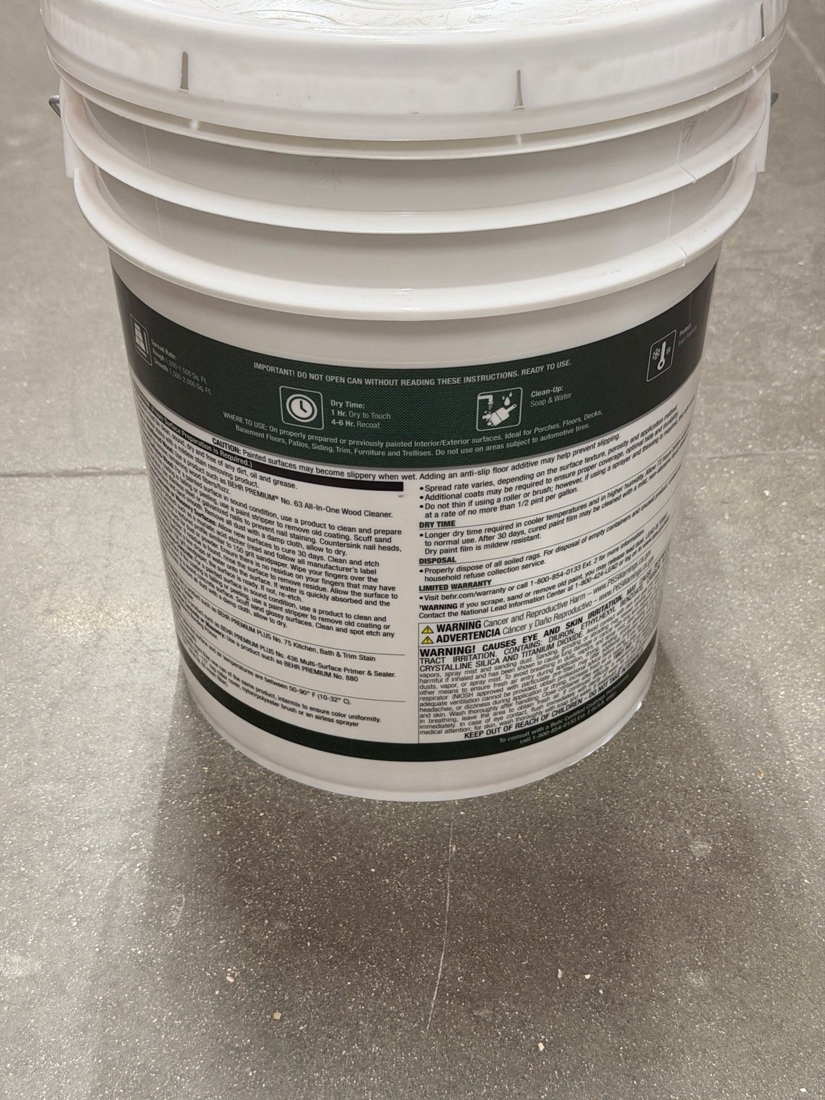 5 Gal Slate Gray Low-Lustre Enamel Interior/Exterior Porch and Patio Floor Paint