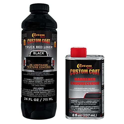 Custom Coat 1 Quart Urethane Spray-On Truck Bed Liner Kit 0.25 Gallon Kit Black