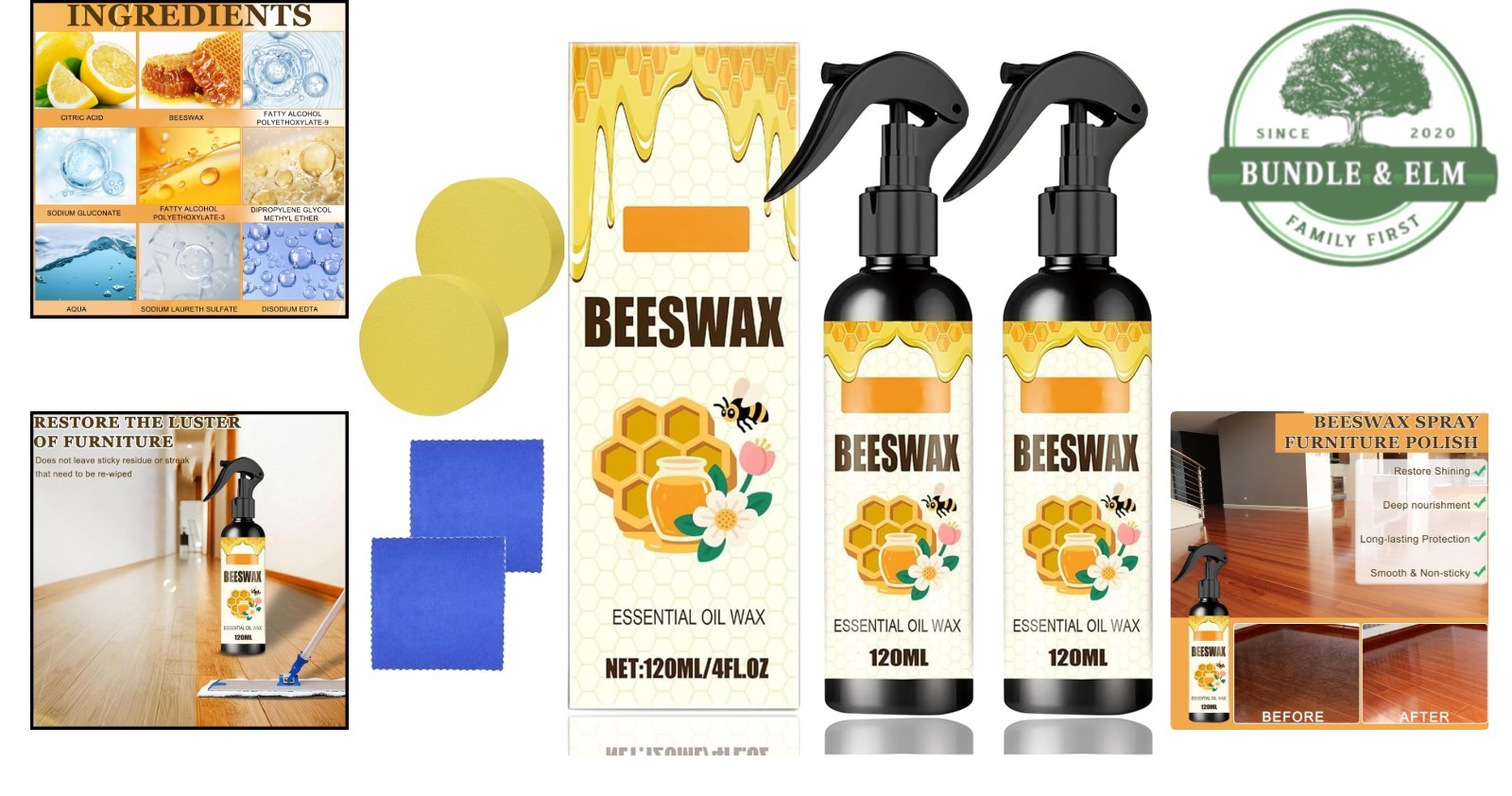Beeswax Furniture Polish Spray, Deep Clean and Protect Wood Surfaces Effectively