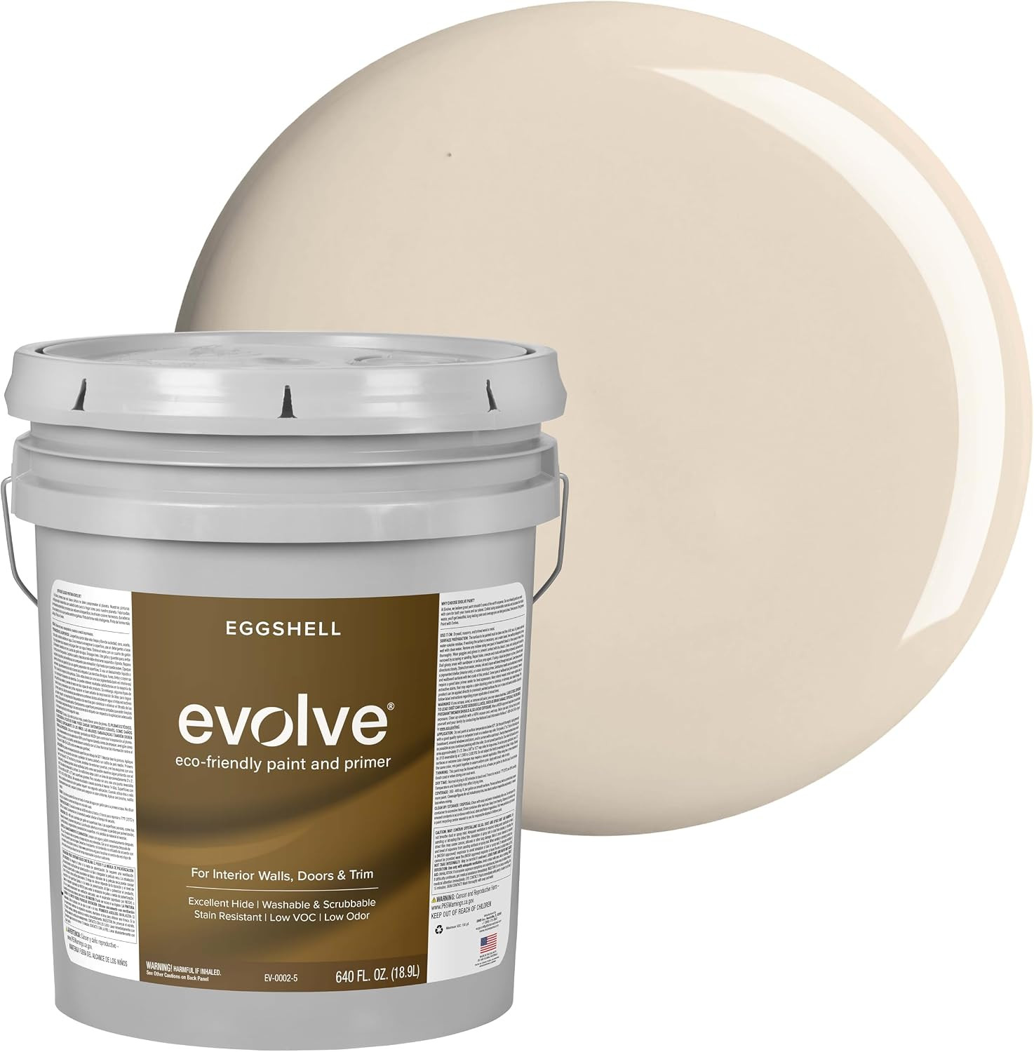 Interior Paint & Primer, Eggshell (Ivy Green), 1 Gallon – One-Coat Coverage, Exc