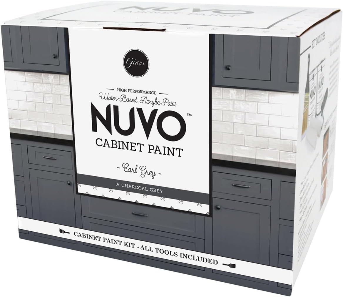 Complete Kitchen Upgrade: Nuvo Earl Grey Cabinet Paint Kit with Essential Tools