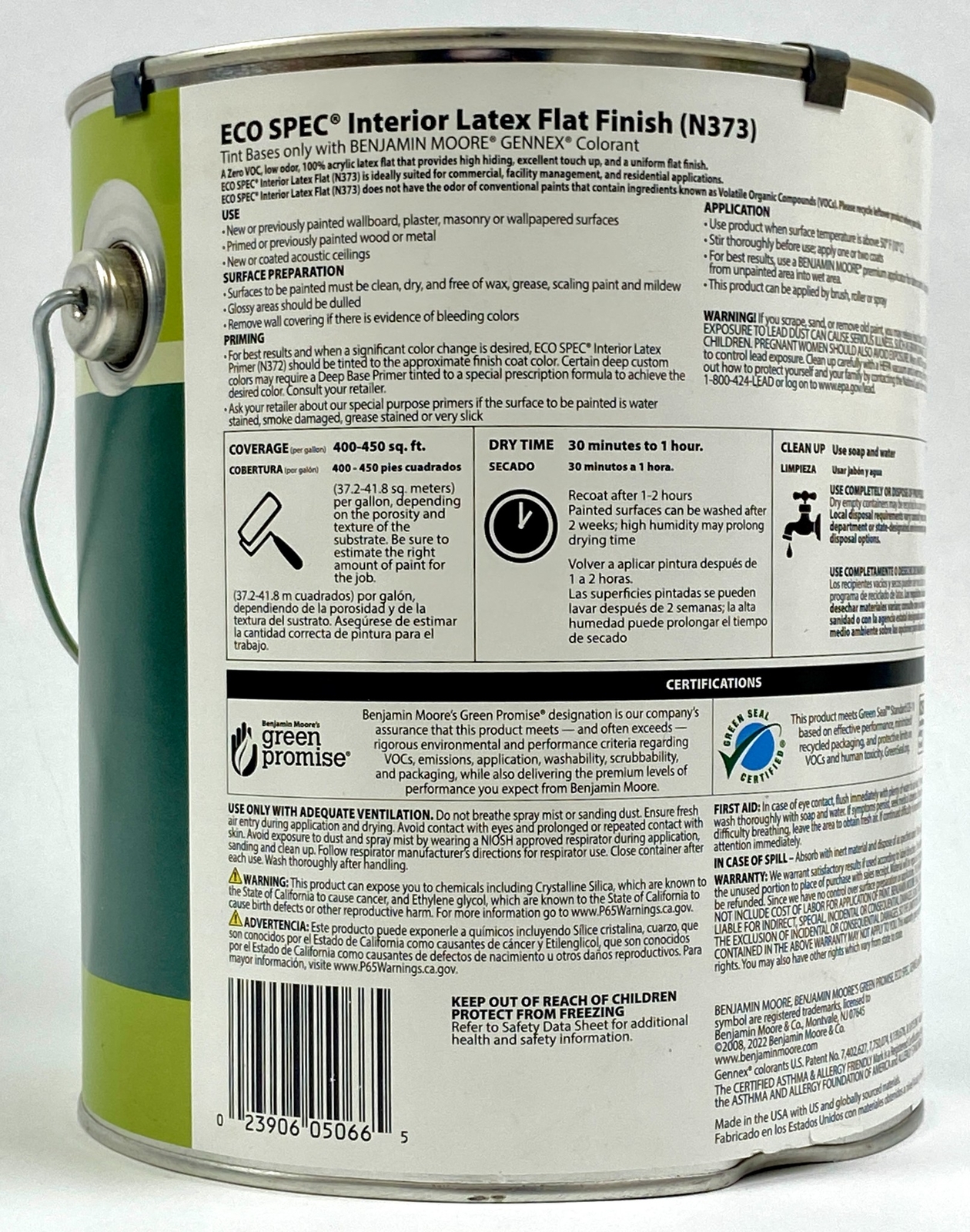 Benjamin Moore Eco Spec Interior Latex Paint Flat Finish 116 oz
