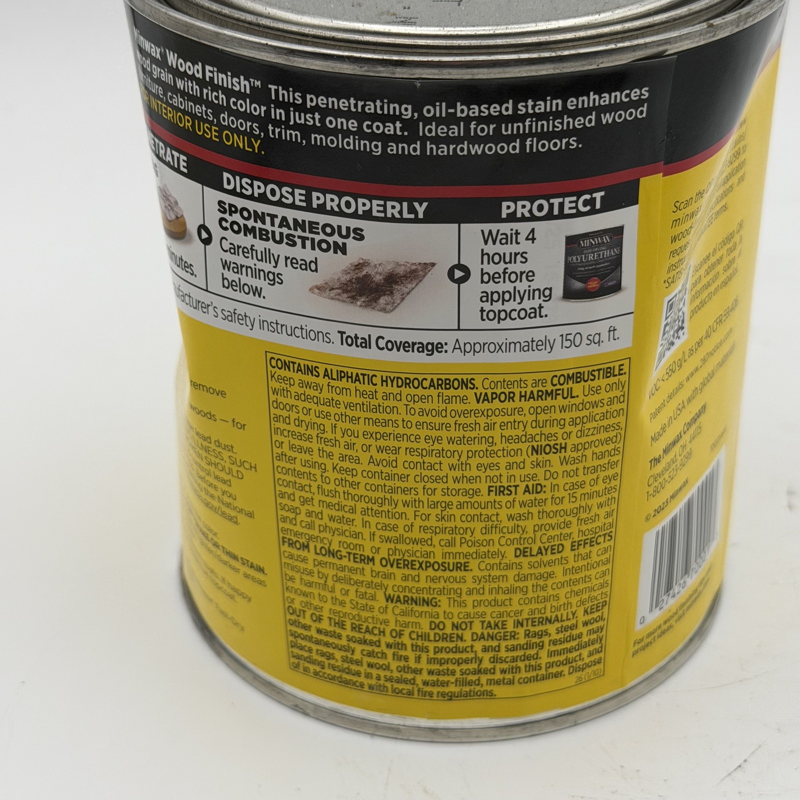 Minwax Wood Finish Golden Oak 210B Oil-Based Penetrating Stain 32 fl oz Dented
