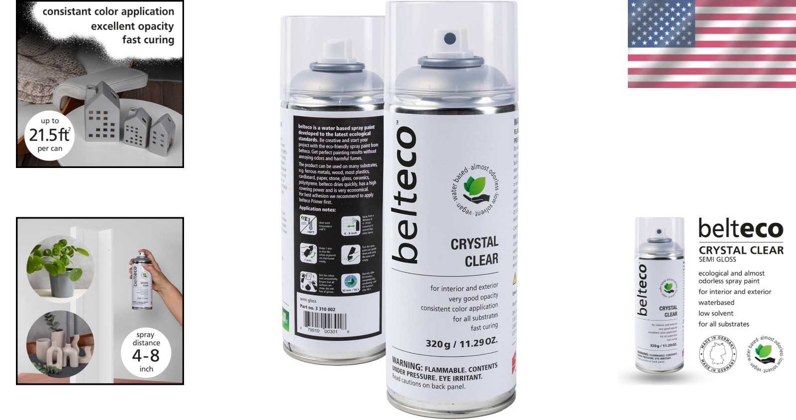 Odorless and Eco-Friendly Crystal Clear Spray Paint – Fast Drying & UV Resistant