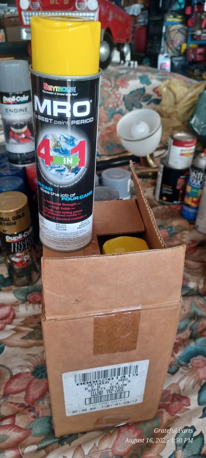 620-1419 Industrial MRO High Solids Spray Paint, Safety Yellow X4