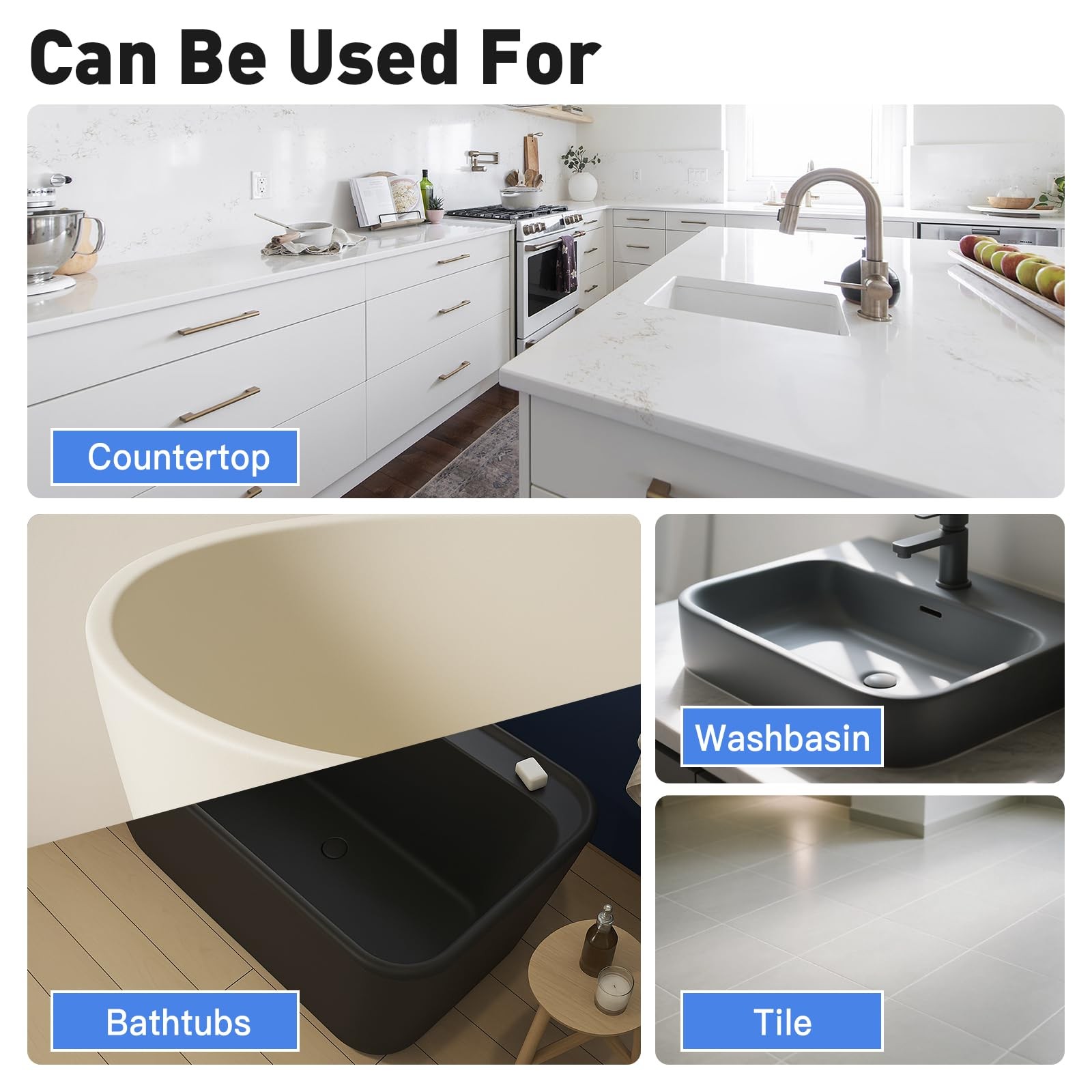 DWIL 33oz Tub & Tile Refinishing Kit with Tools – Water-Based, Low-Odor Paint