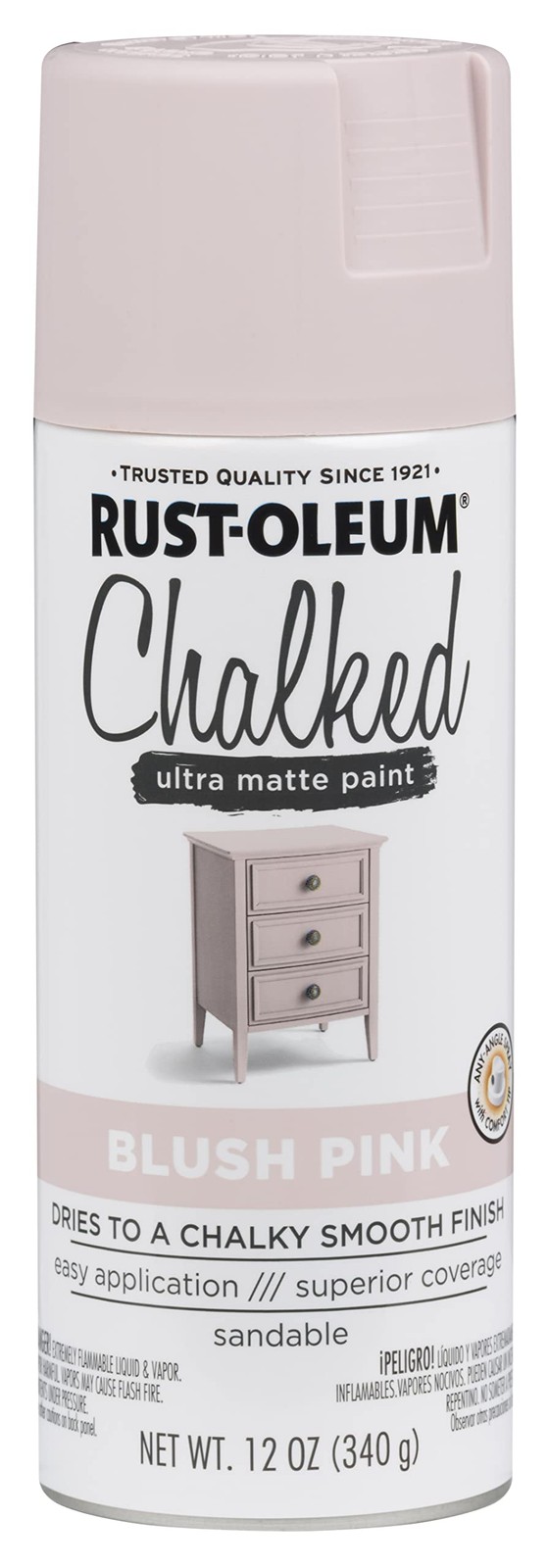 Rust Oleum 12 Oz Chalked Spray Paint Pack of 6 Blush Pink Ultra Matte Finish