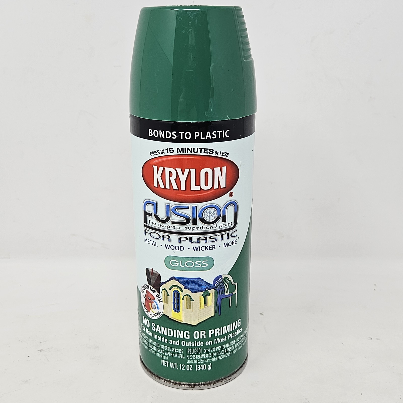 Krylon Gloss Spring Grass / Safety Green Fusion for Plastic Spray Paint 12 oz