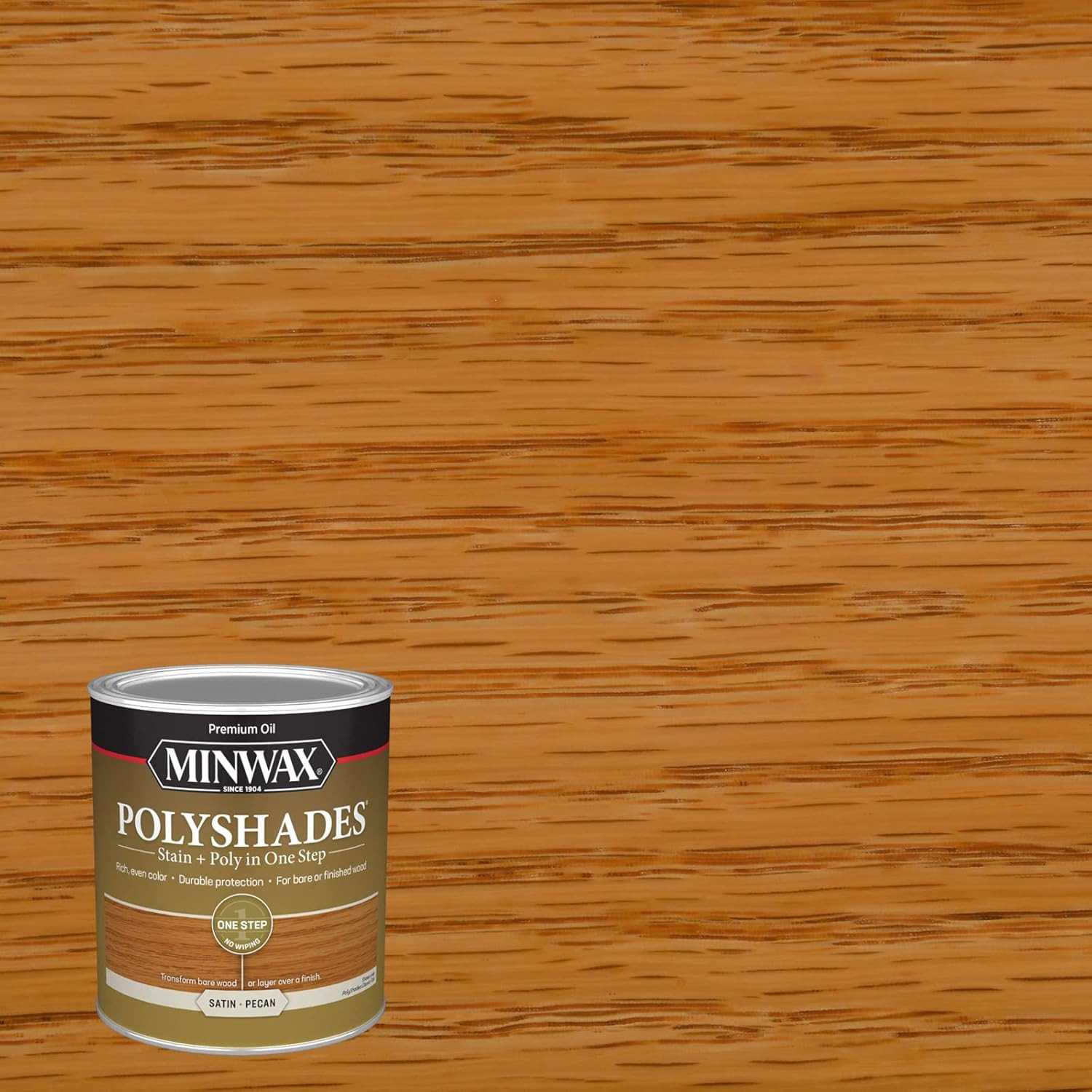 Polyshades Wood Stain + Polyurethane Finish – Quart, Pecan, Satin, Brown