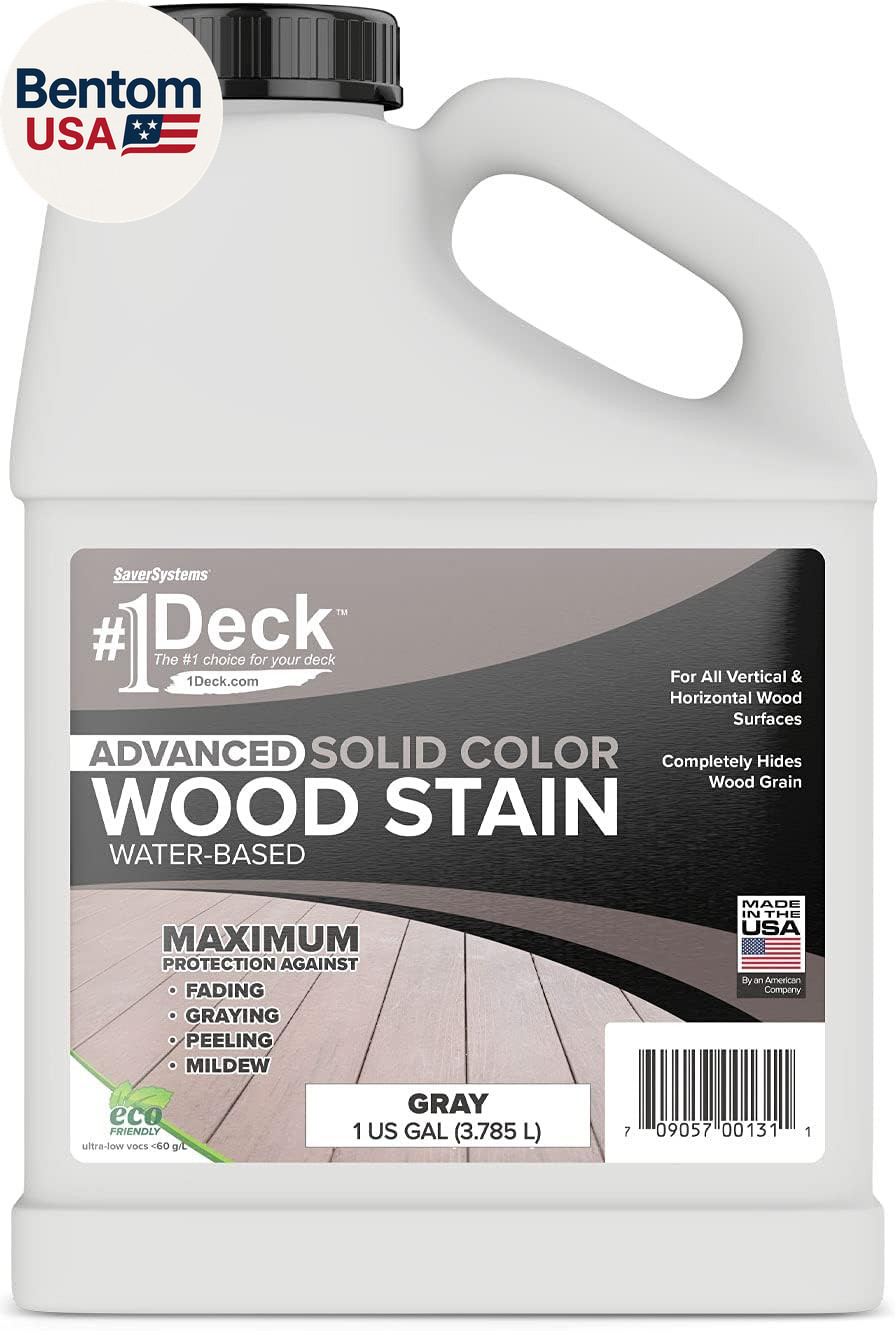 #1 Deck Premium Advanced Solid Color Outdoor Wood Stain and Sealer in One – Wate