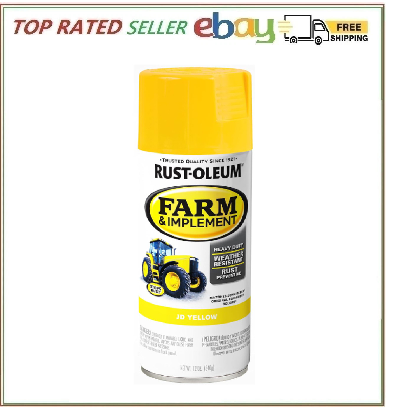 Jd Yellow Spray Paint 12 Ounce Heavy Duty Rust Preventative For Farm Equipment