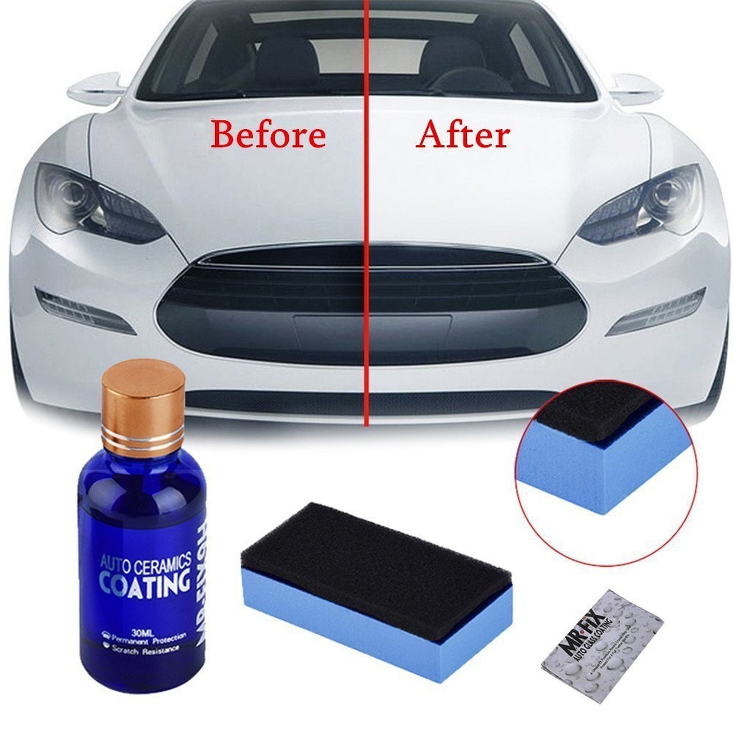 Malcm High Gloss Ceramic Car Coating Kit, Anti-scratch Car Polish Exterior Ca…