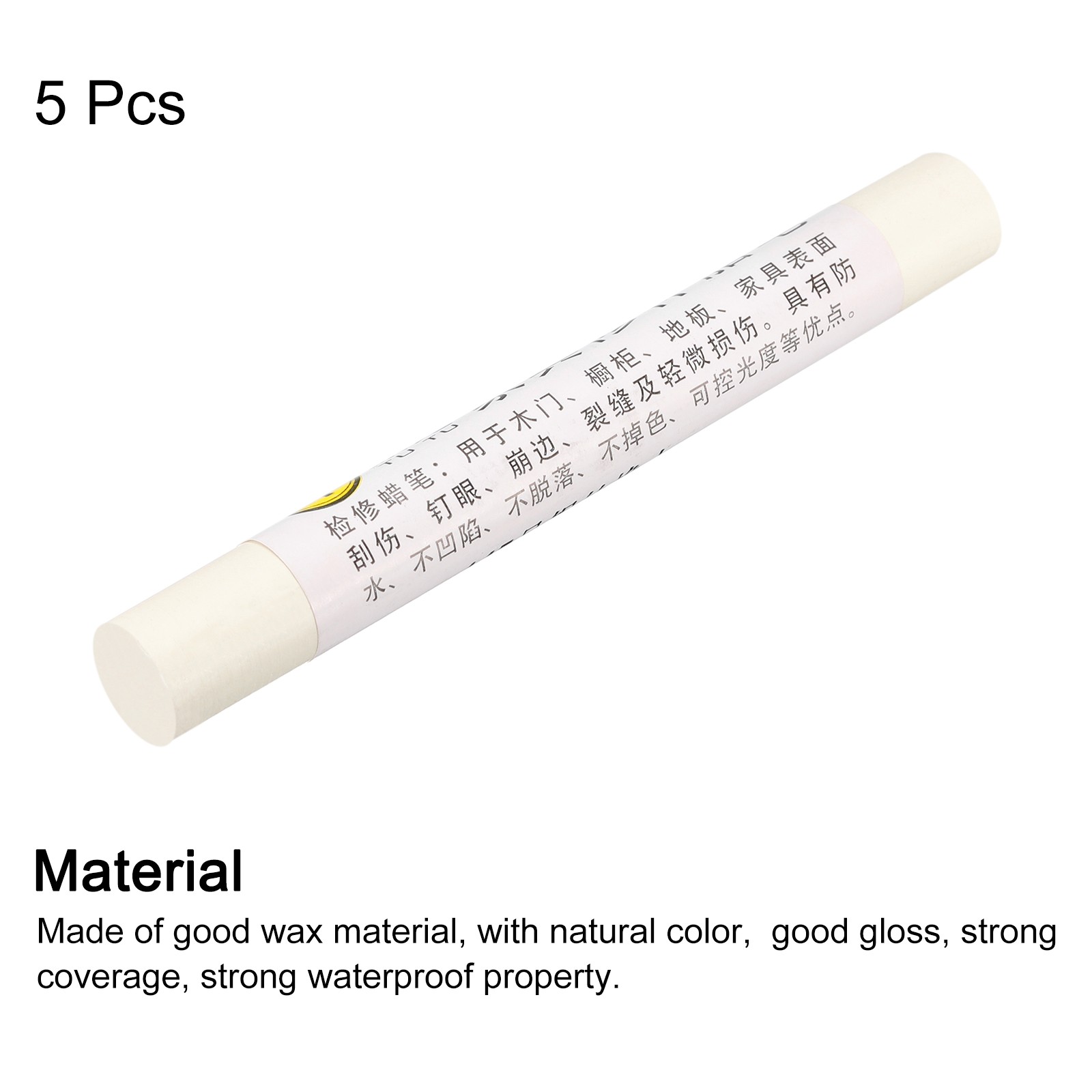 Furniture Repair Crayons Wax Filler Stick, 5Pcs Touch Up Pen Markers, Pure White