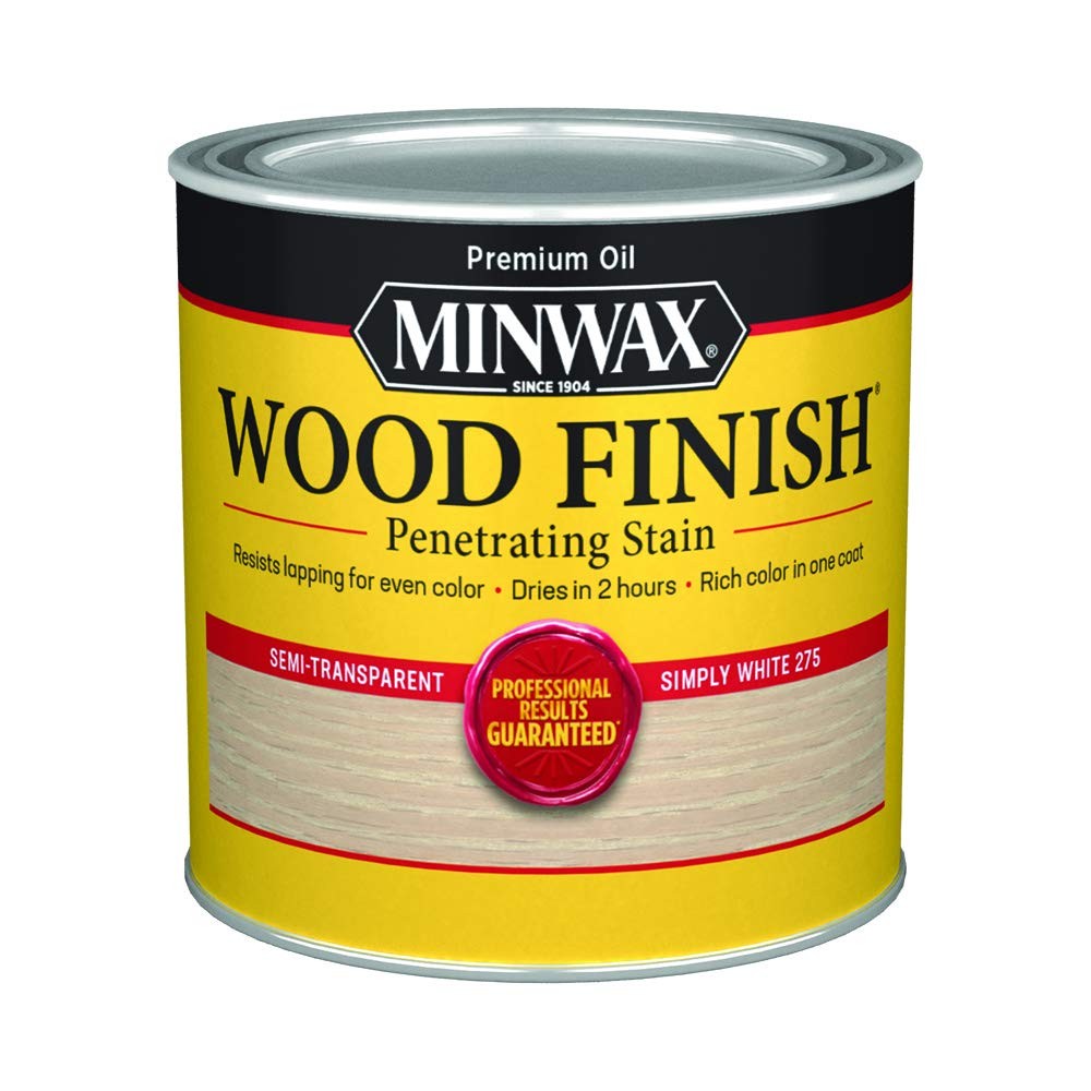 Minwax Simply White Oil Based Wood Stain Quick Drying Interior Finish 1 Quart
