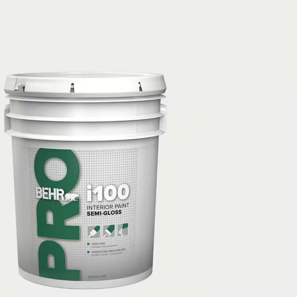 5 Gal. I100 White Base Semi-Gloss Interior Paint