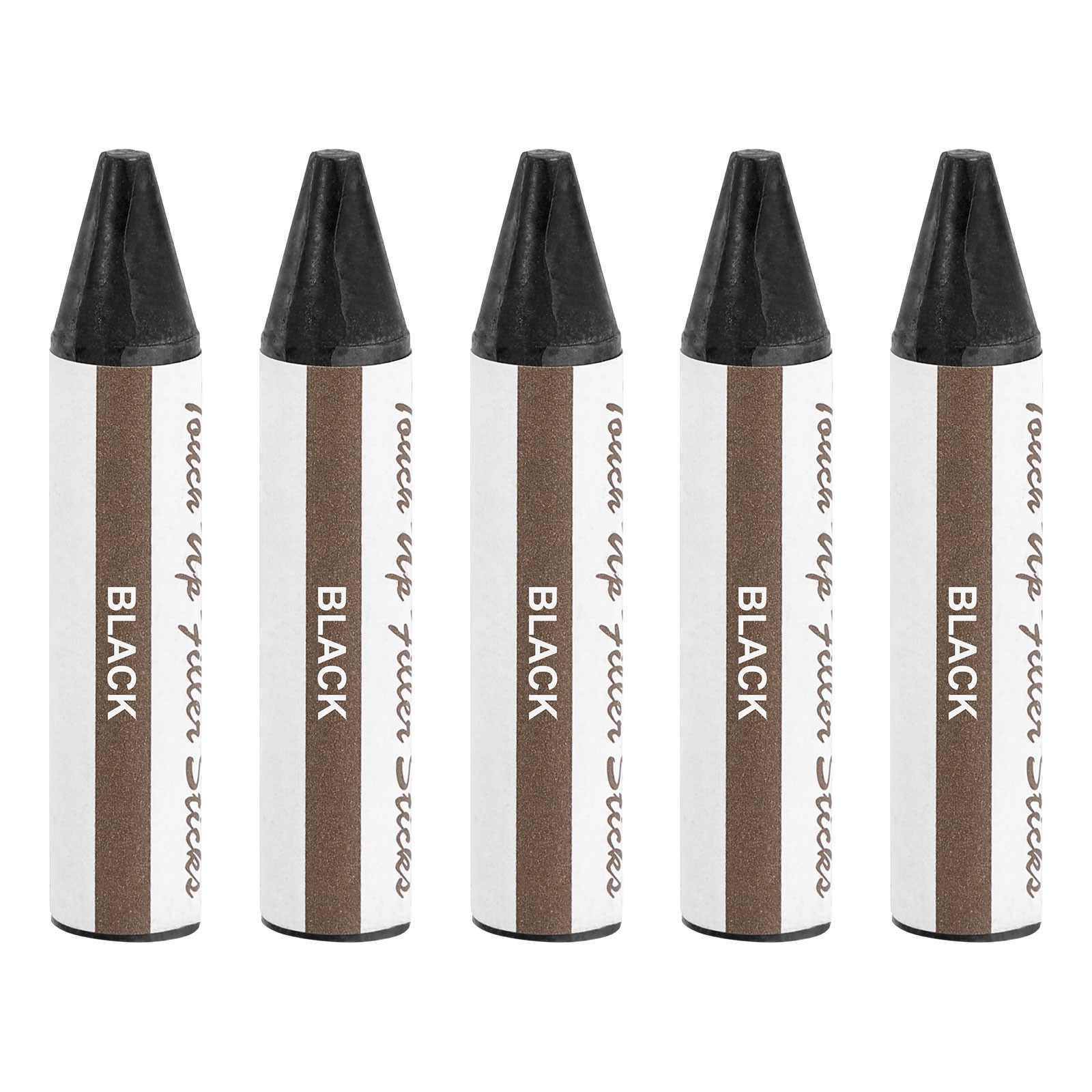 5Pcs Wood Filler Stick Wax Sticks Wood Touch Up Markers Black