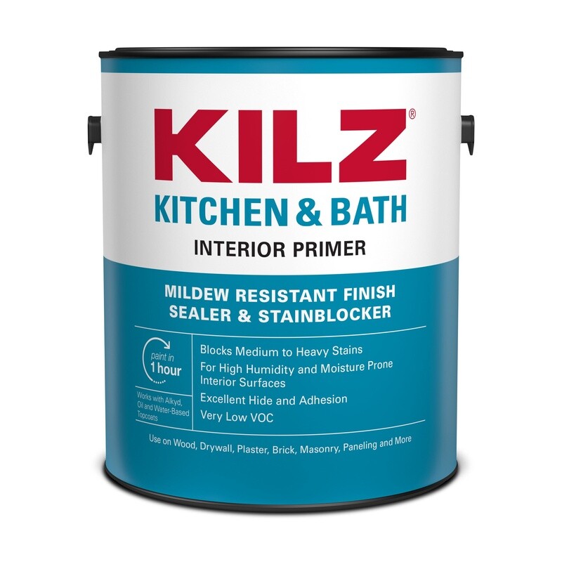 Water-Based Mildew-Resistant Primer Sealer Stain Blocker Kitchen Bath Laundry US