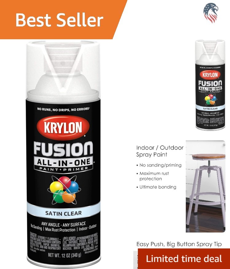 12 oz Fusion Adhesive Spray Paint – Indoor/Outdoor, Clear, Fast-Drying Finish